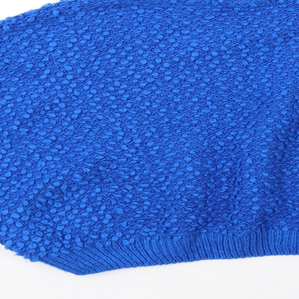 Primark Womens Blue Knit Pullover Sweatshirt Size 12 - cropped
