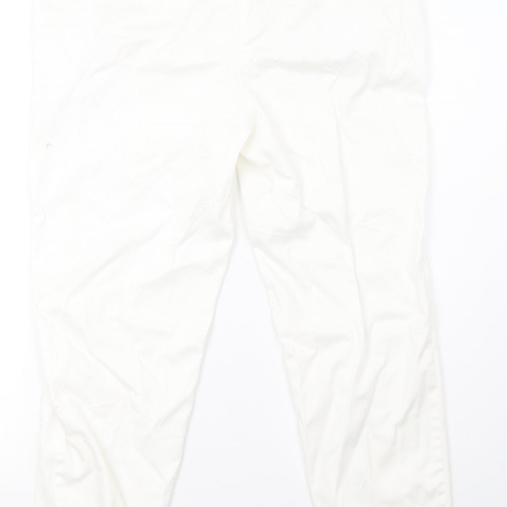 George Womens White Cropped Trousers Size 12 L24 in