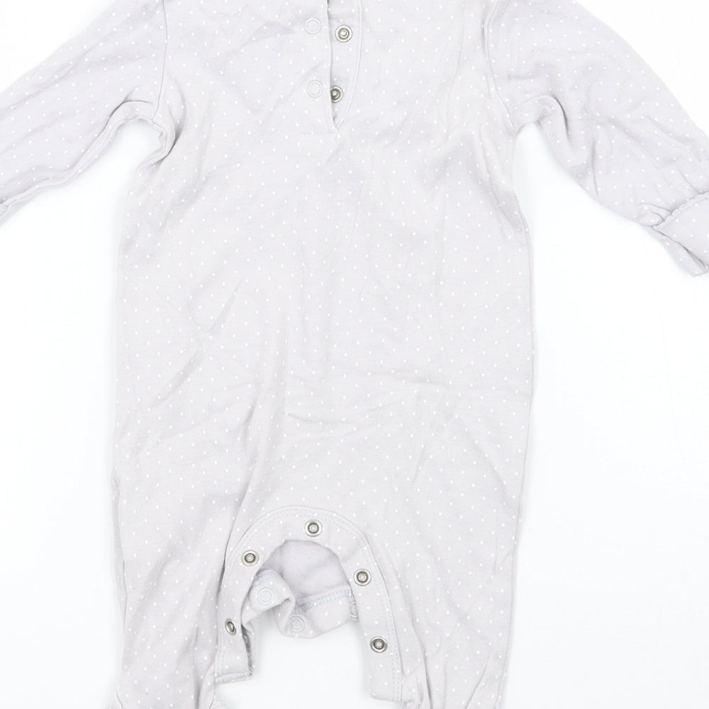Mothercare Baby Grey Polka Dot Babygrow One-Piece Size 0-3 Months