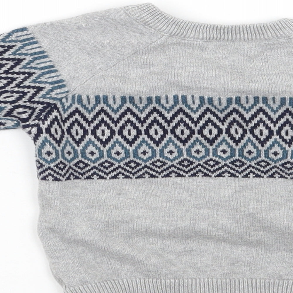 TU Baby Grey Geometric Pullover Jumper Size 3-6 Months