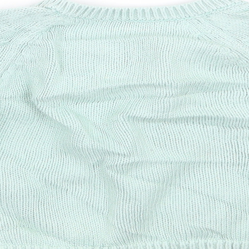 Marks and Spencer Girls Green Cardigan Jumper Size 6-9 Months