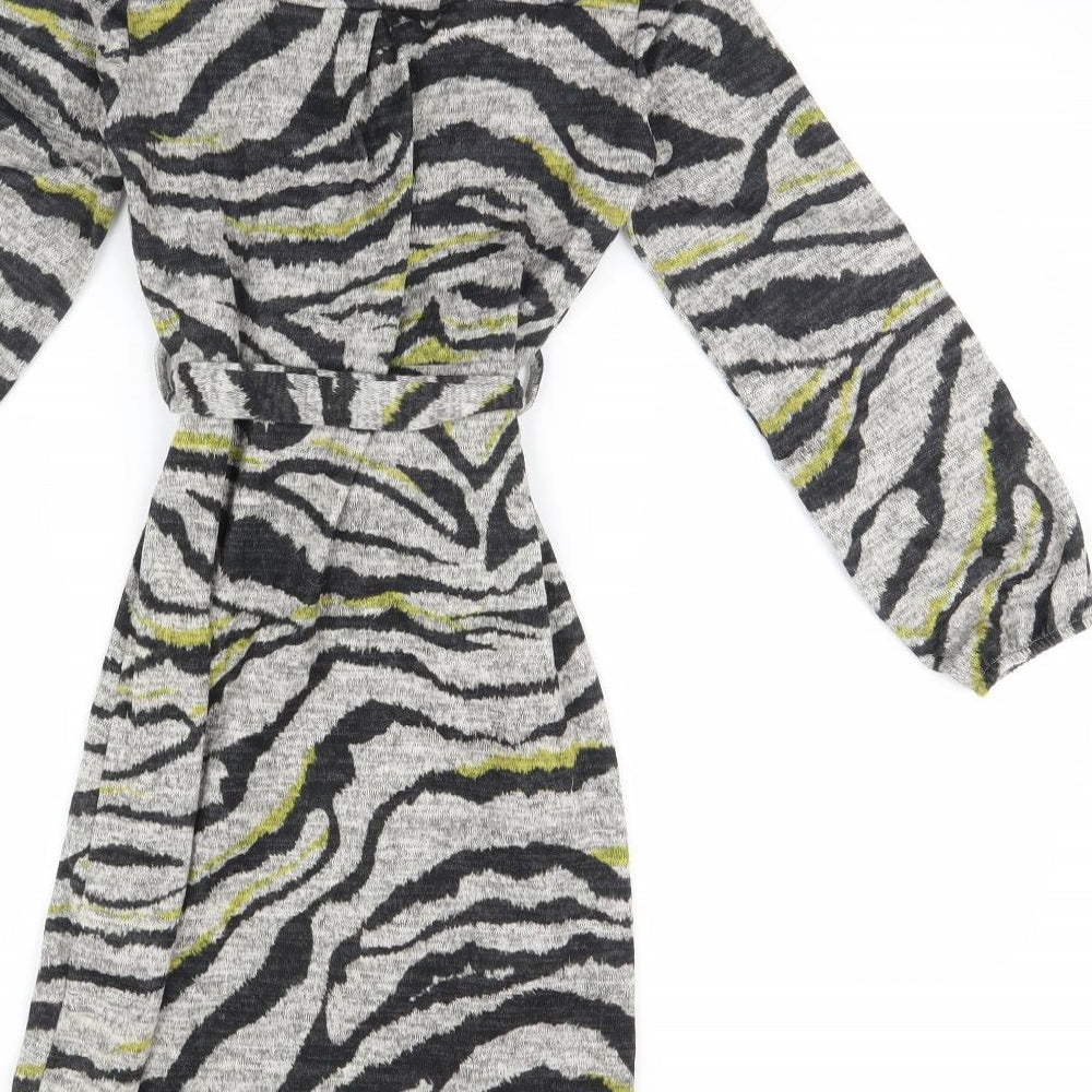 Bellambia Womens Grey Animal Print Mini Size S - Shoulder Pads