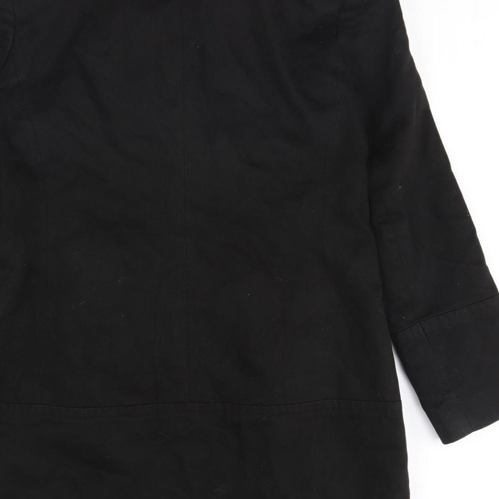 Liquid Womens Black Overcoat Coat Size 12 - Shoulder Pads