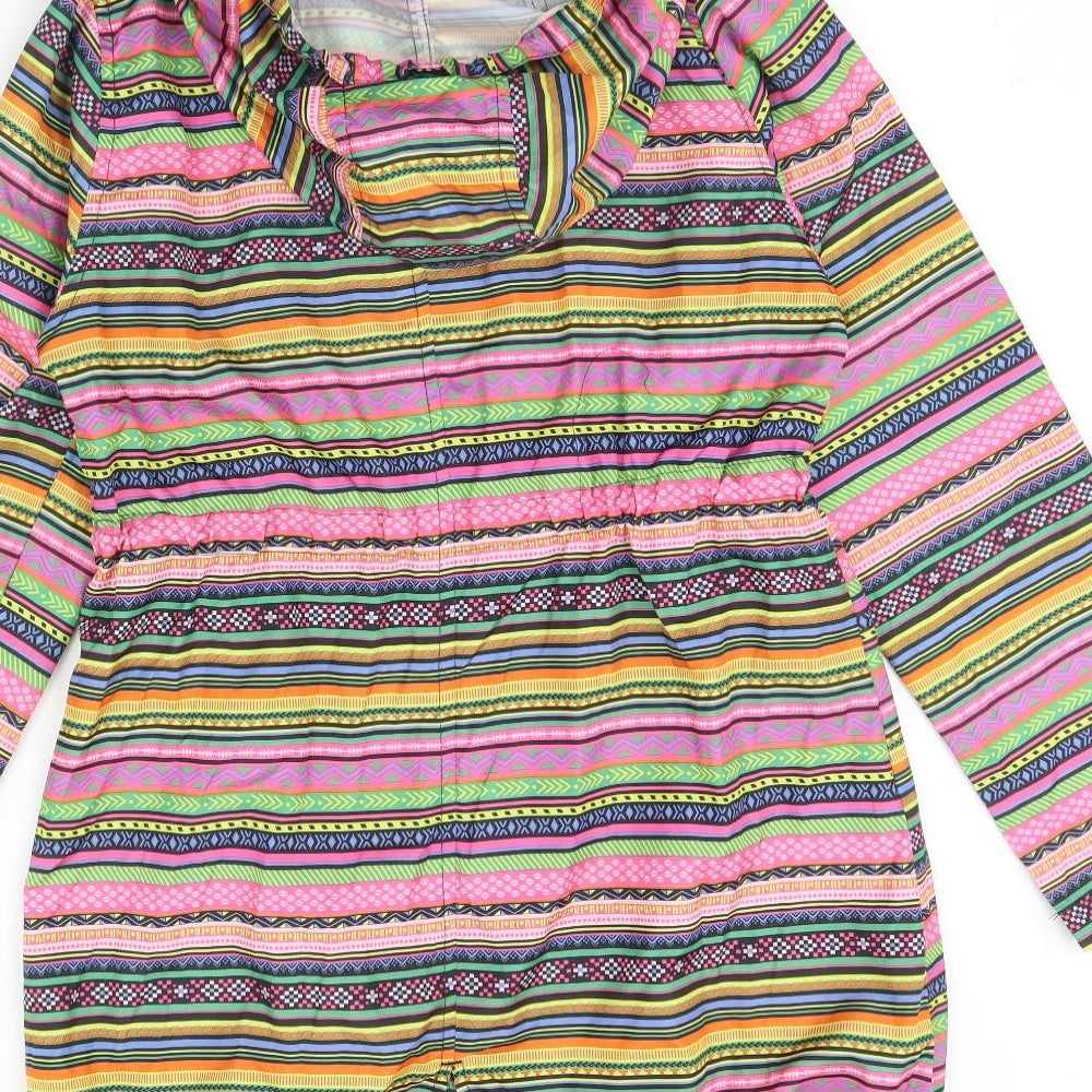 Denim co Womens Black Striped Rain Coat Coat Size S