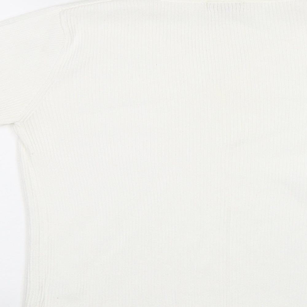Bonmarché Womens White Pullover Jumper Size M