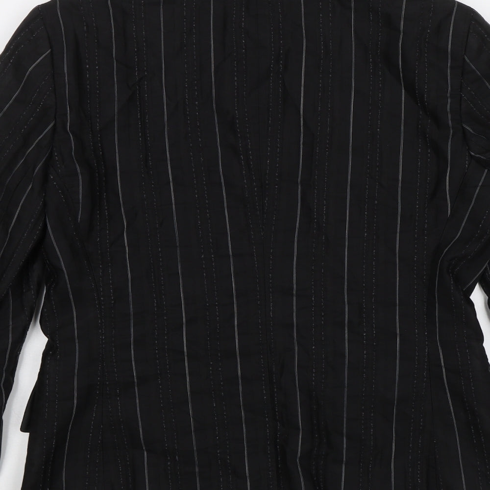 Taifun Collection Womens Black Striped Jacket Blazer Size 8