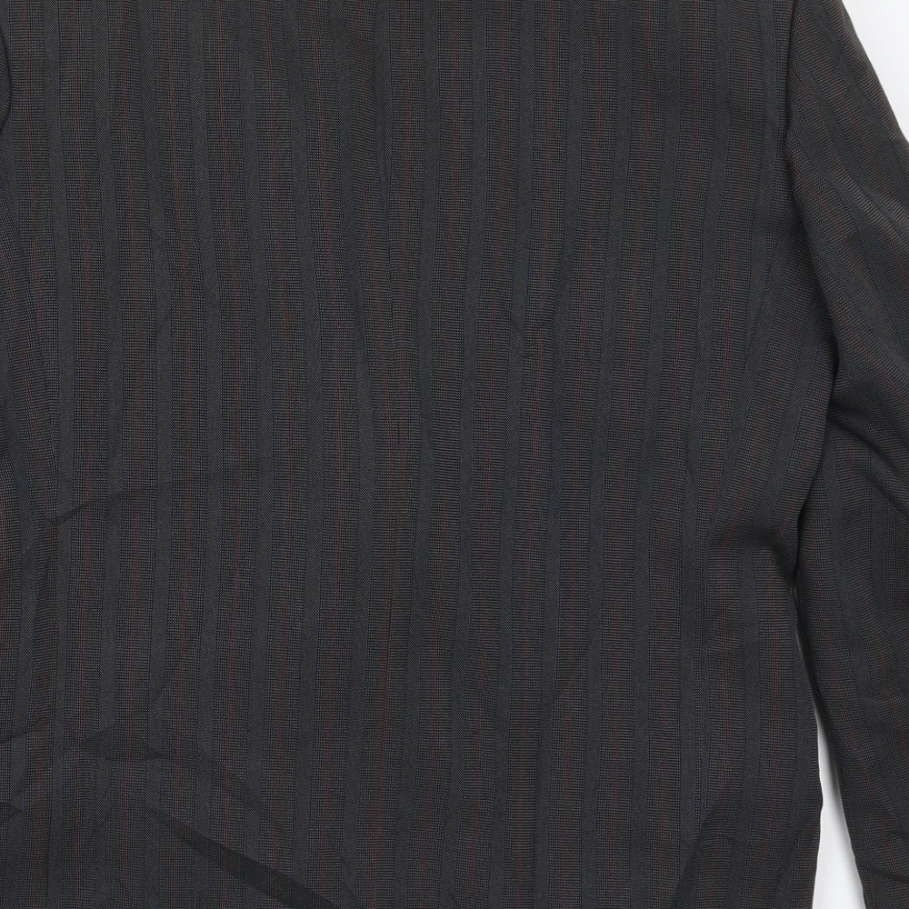 Preworn Mens Grey Striped Jacket Suit Jacket Size 40 - Red and Blue
