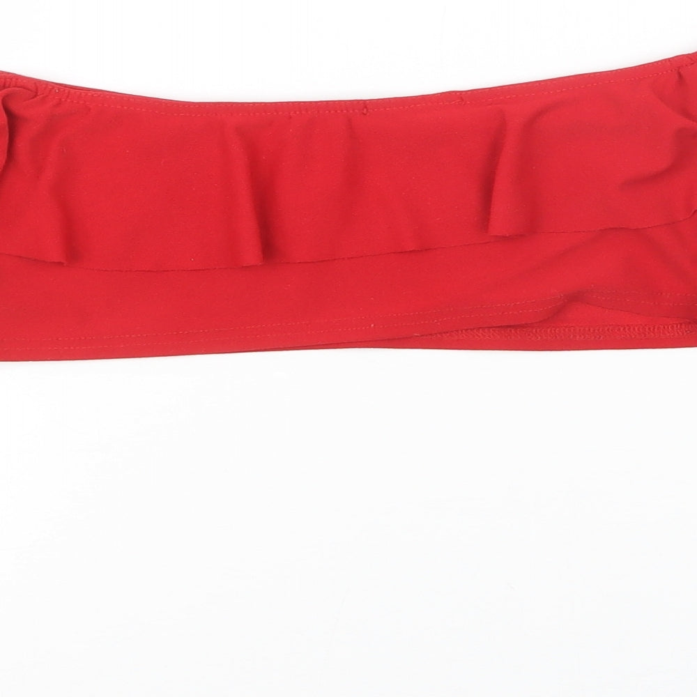 I SAW IT FIRST Womens Red Cropped T-Shirt Size 6