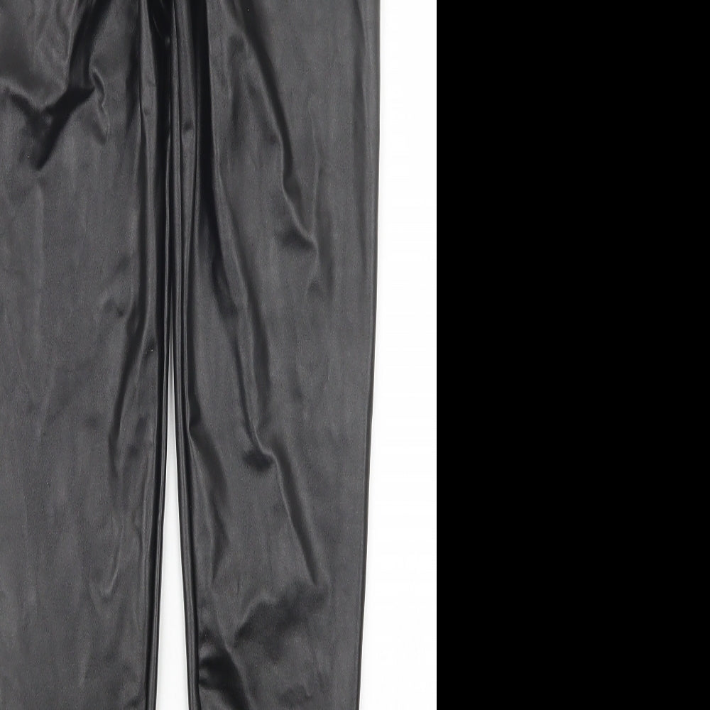 Quiz Womens Black Trousers Size 6 L27 in