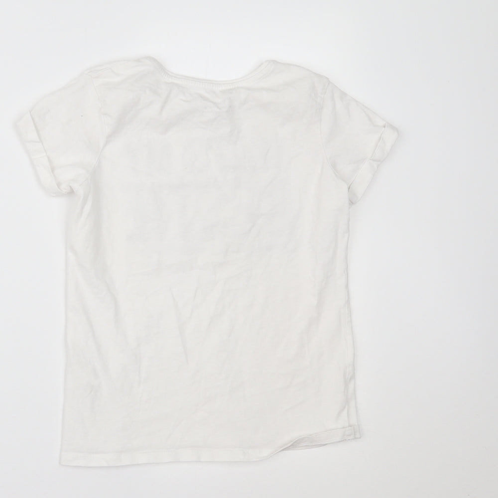 Primark Girls White Pullover T-Shirt Size 10-11 Years