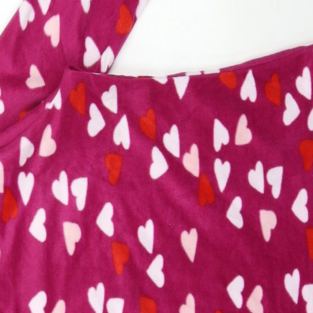 Marks & Spencer Womens Purple Geometric Fleece Top Pyjama Top Size 6