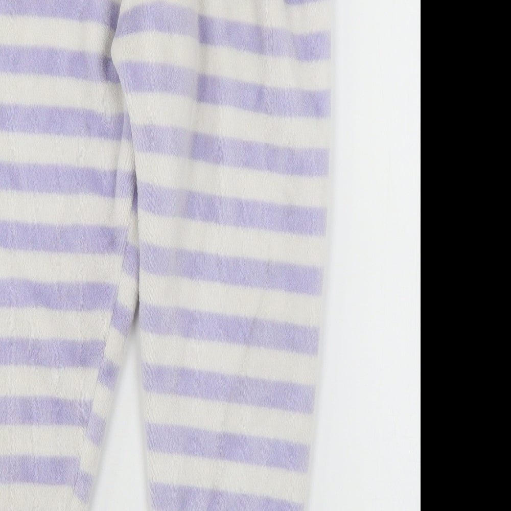 Marks & Spencer Girls Purple Striped Microfibre Capri Pyjama Pants Size 7-8 Years