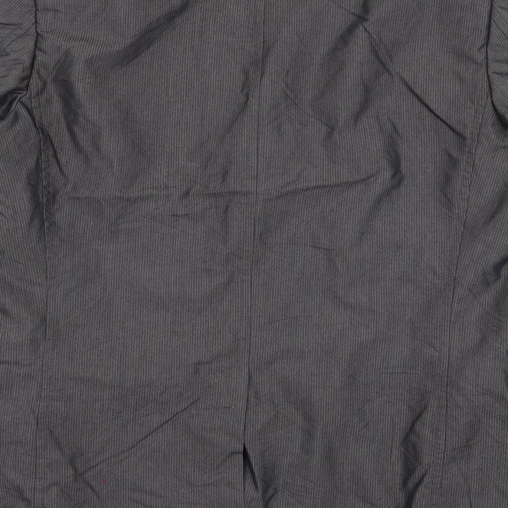 industrial exile system Mens Grey Striped Jacket Blazer Size 40
