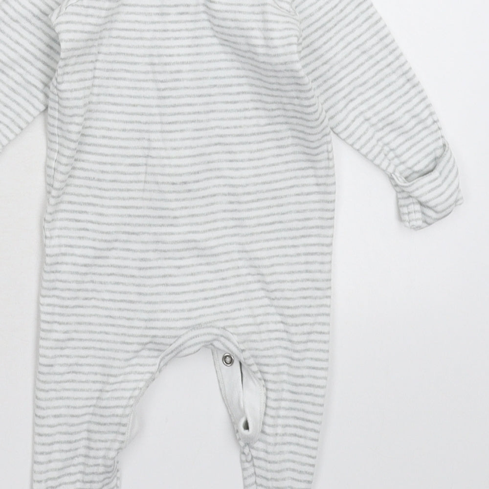 Marks and Spencer Baby White Striped Babygrow One-Piece Size 3-6 Months