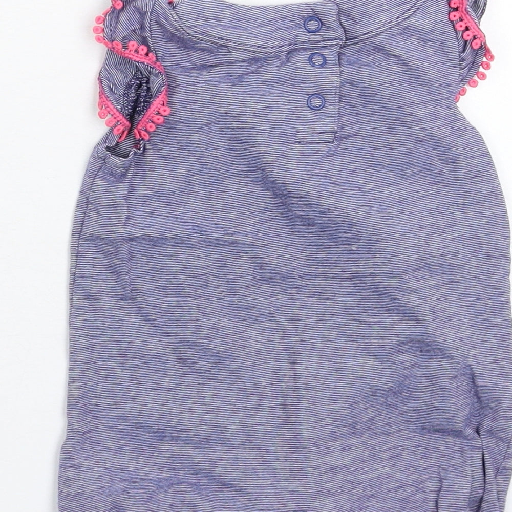 F&F Girls Blue Striped Babygrow One-Piece Size 3-6 Months