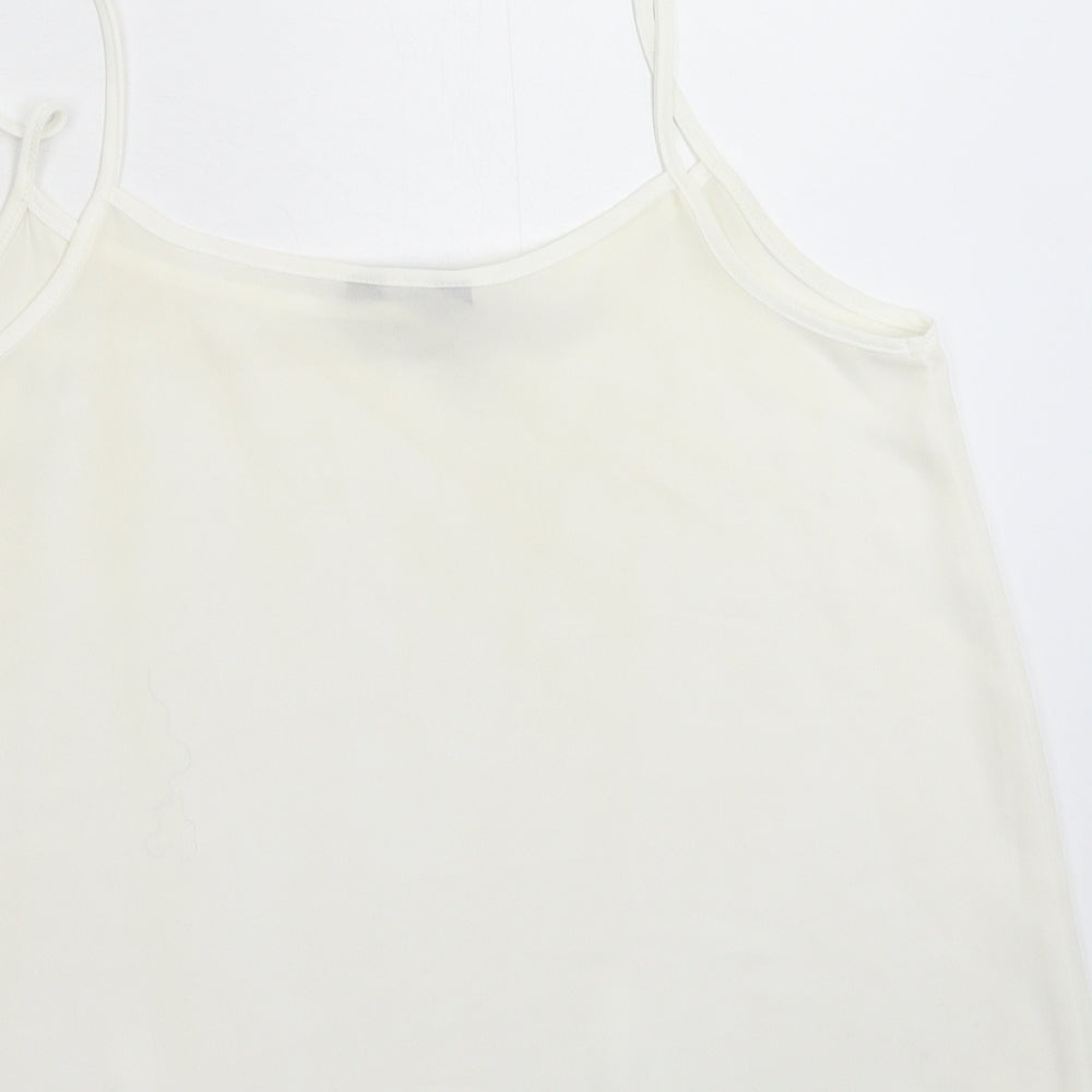 New Look Womens White Basic Tank Size 14
