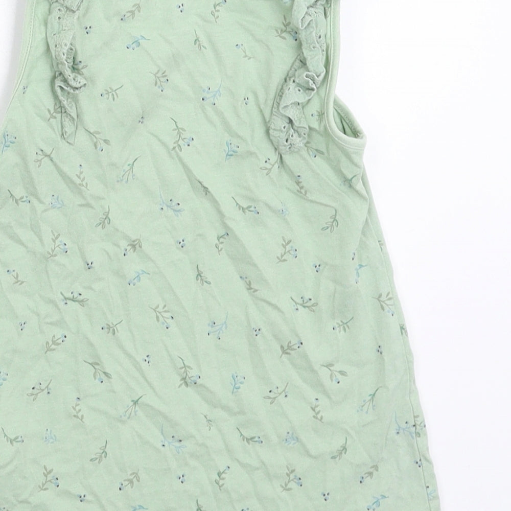 NEXT Girls Green Floral Basic Tank Size 5-6 Years