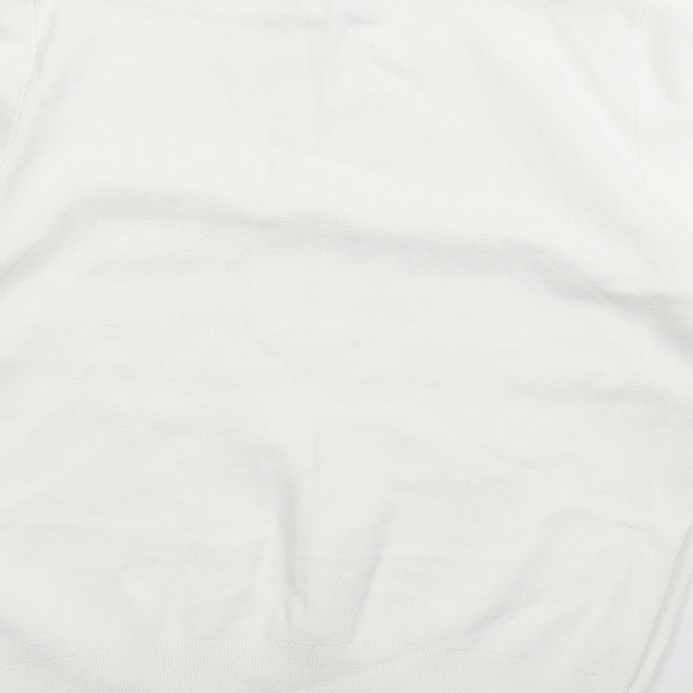 H&M Womens White Knit Pullover Jumper Size S