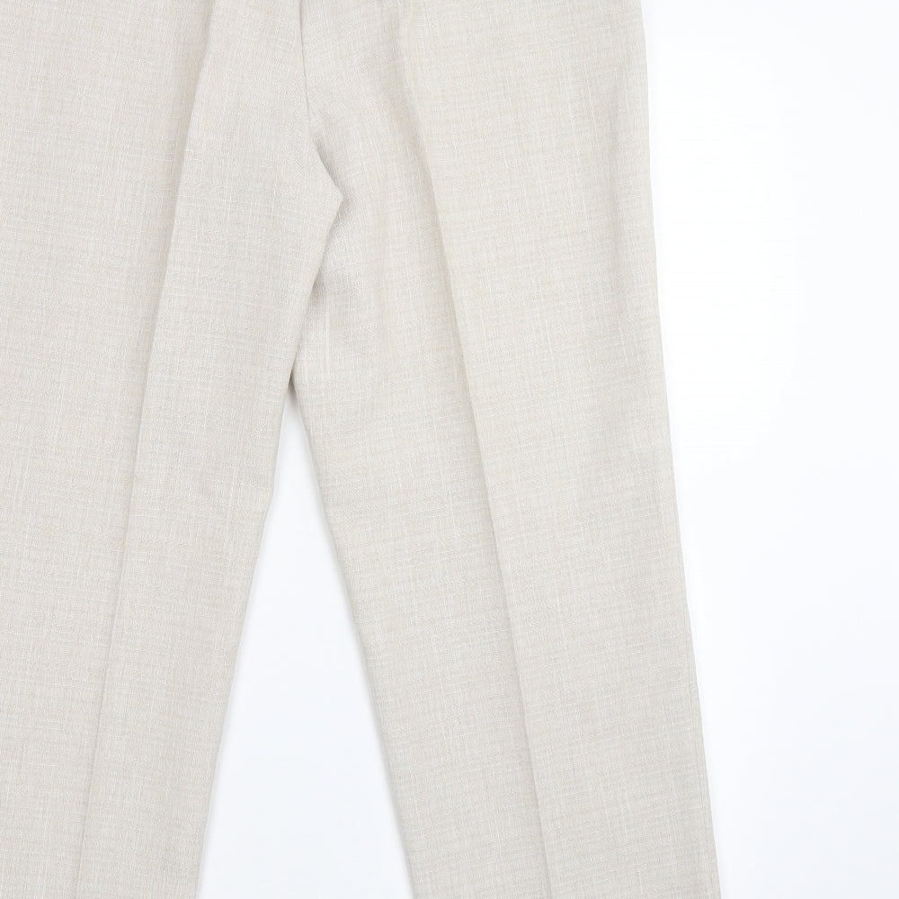 M&S Womens Beige Carrot Trousers Size 14 L26 in