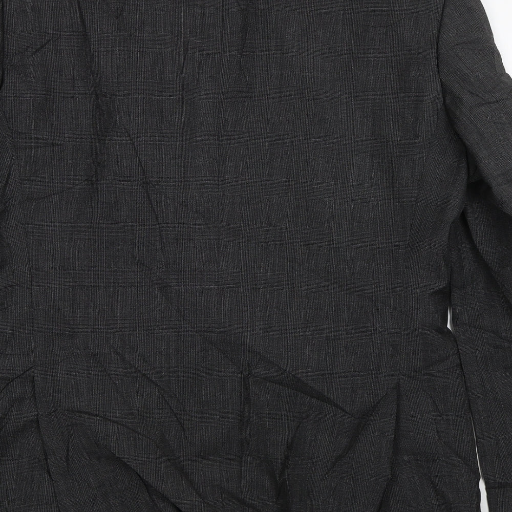 Marks & Spencer Mens Grey Check Jacket Suit Size 40