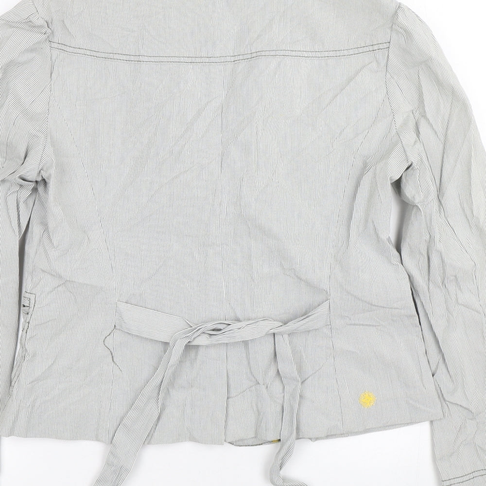 NEXT Womens Grey Striped Jacket Blazer Size M
