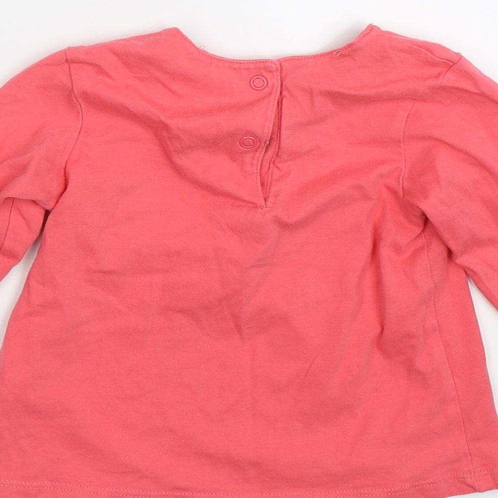 Marks & Spencer Girls Pink Basic T-Shirt Size 6-9 Months