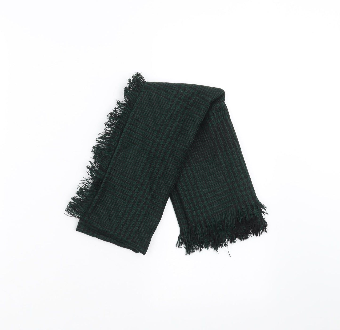 Preworn Womens Green Houndstooth Shawl/Wrap