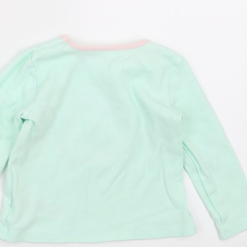 Primark Girls Green Basic T-Shirt Size 18-24 Months - polar bear