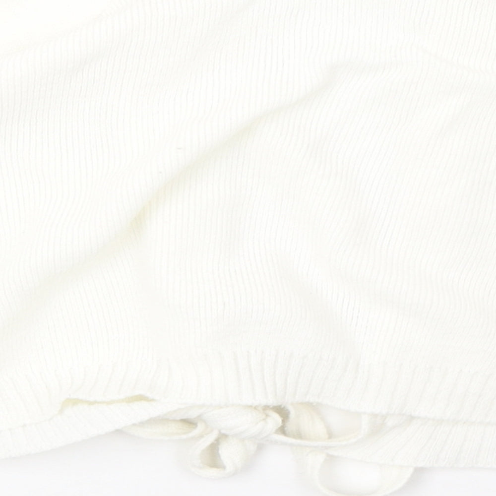 tappers and pointers Womens White Knit Cardigan Jumper Size 12 - cropped