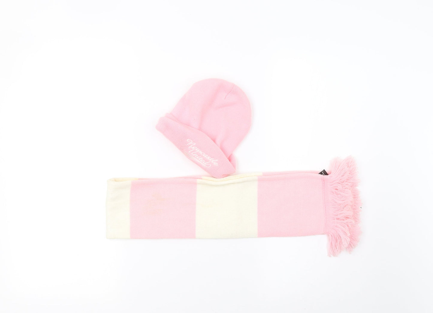 Preworn Girls Pink Striped Knit Scarf Scarves & Wraps One Size - hat and scarf set