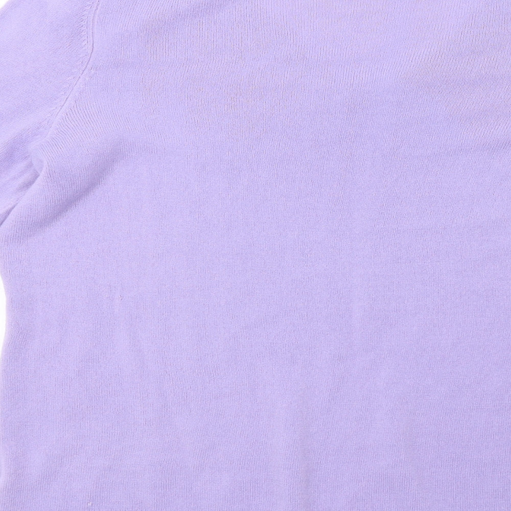 Classics Womens Purple Knit Pullover Sweatshirt Size M