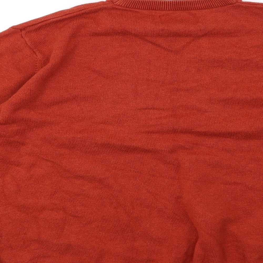 Marks and Spencer Mens Orange Knit Pullover Sweatshirt Size L
