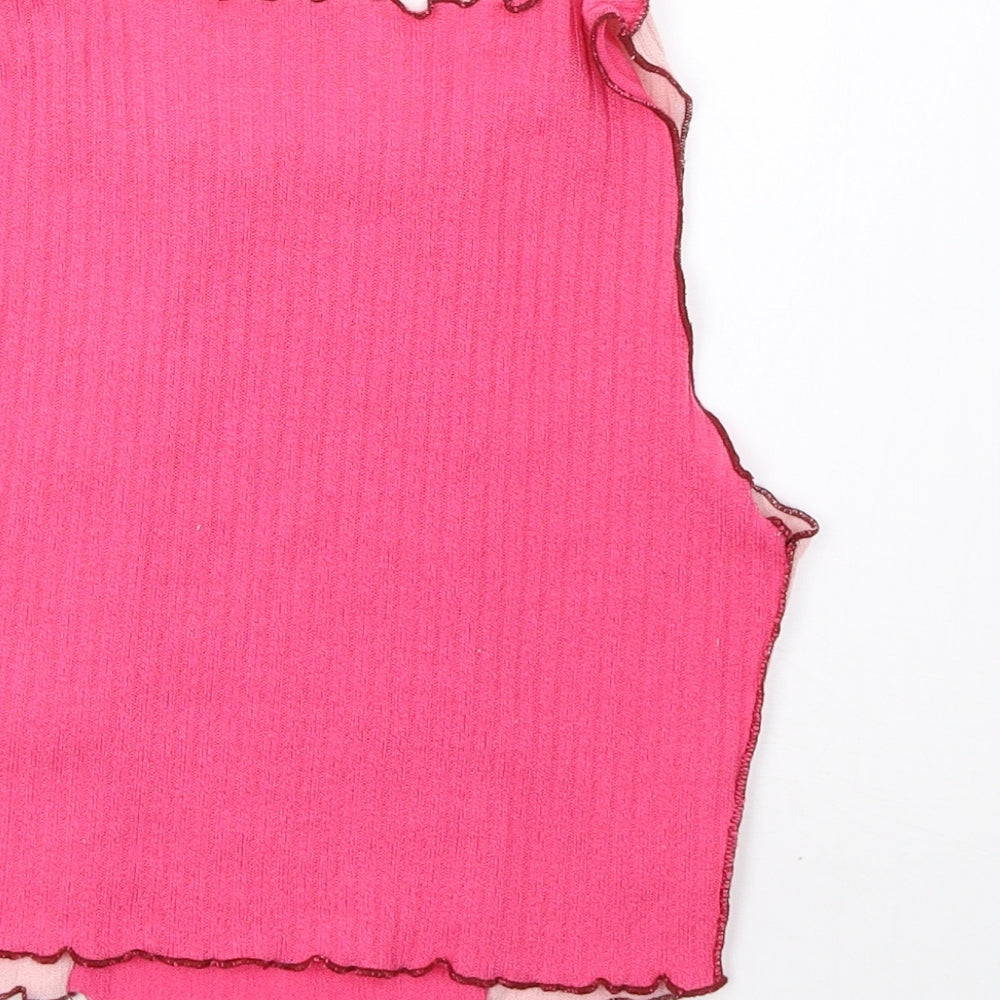 SheIn Womens Pink Cropped Tank Size S