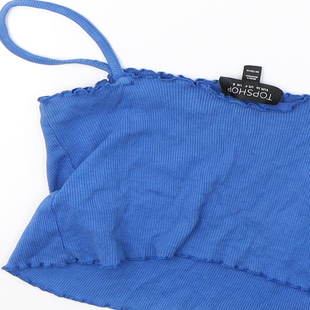 Topshop Womens Blue Cropped Tank Size 8