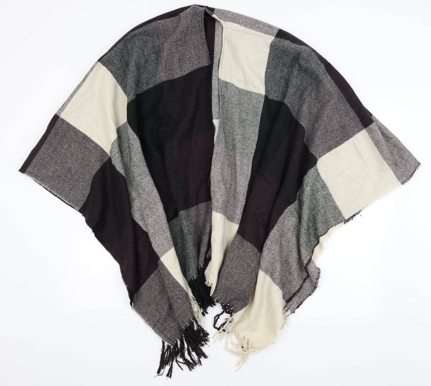 Preworn Womens Grey Check Shawl/Wrap