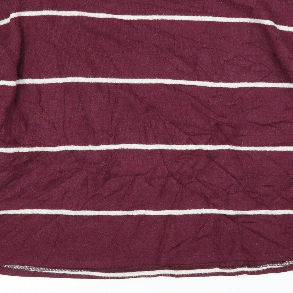 New Look Womens Purple Striped Pullover Jumper Size M