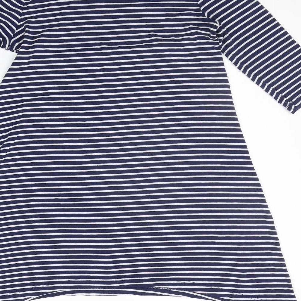 Atmosphere Womens Blue Striped A-Line Size 8