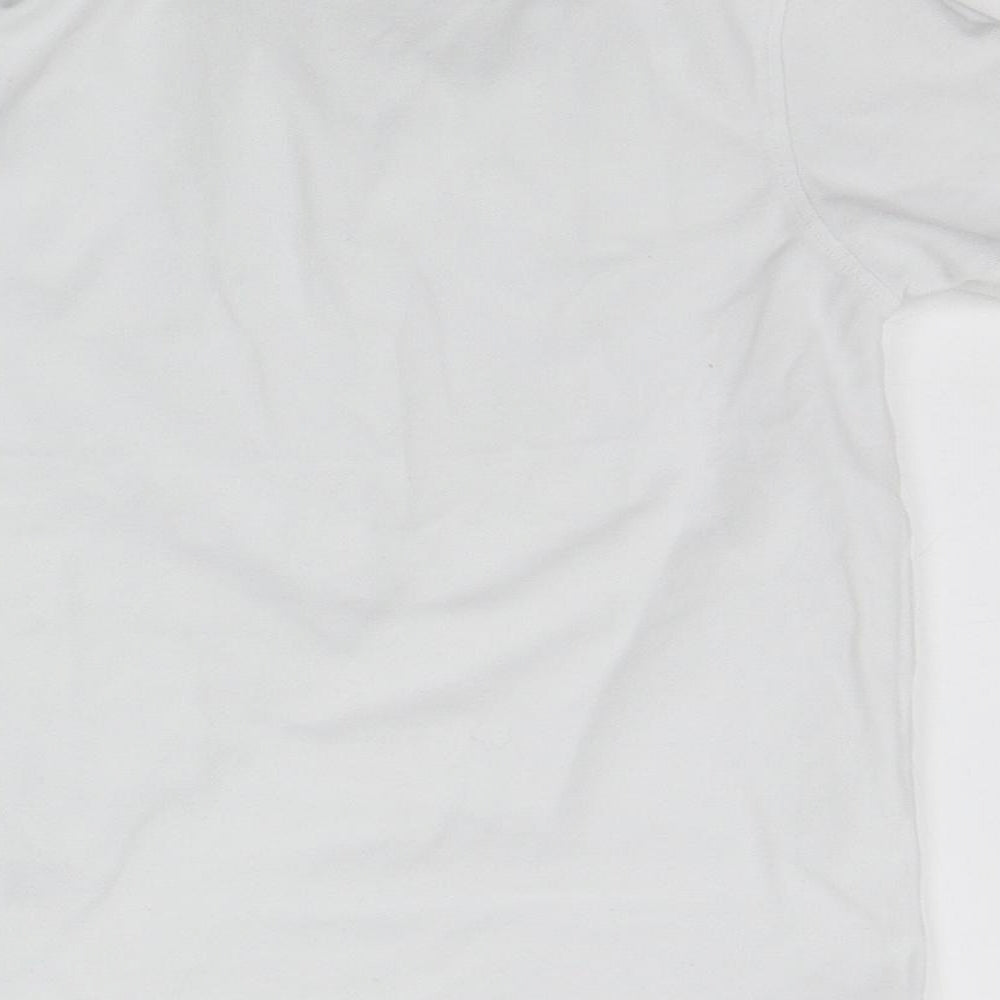 Marks & Spencer Girls White Basic Polo Size 7-8 Years