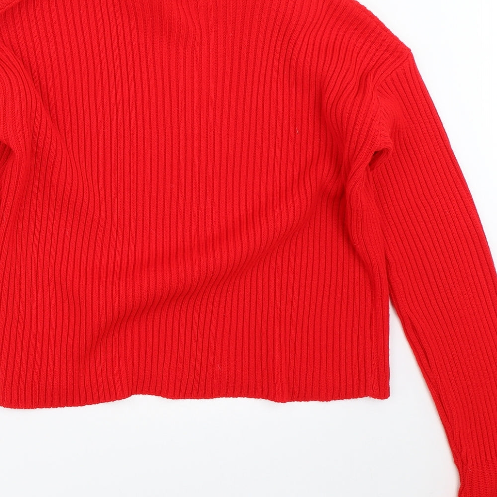 Lasula Womens Red Pullover Jumper Size M