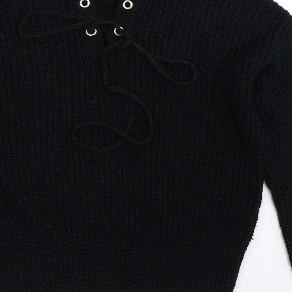 Amara Reya Womens Black Pullover Jumper Size M