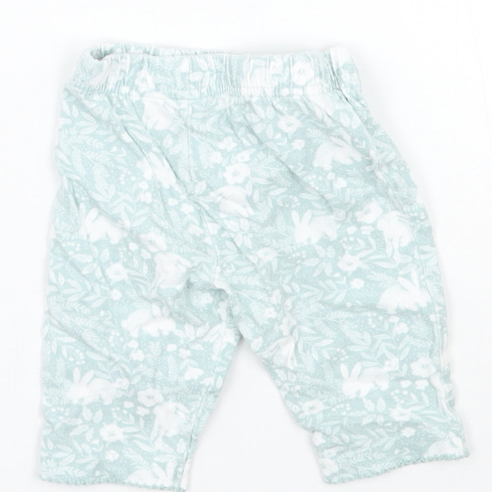 TU Girls Green Floral Sweatpants Trousers Size 0-3 Months