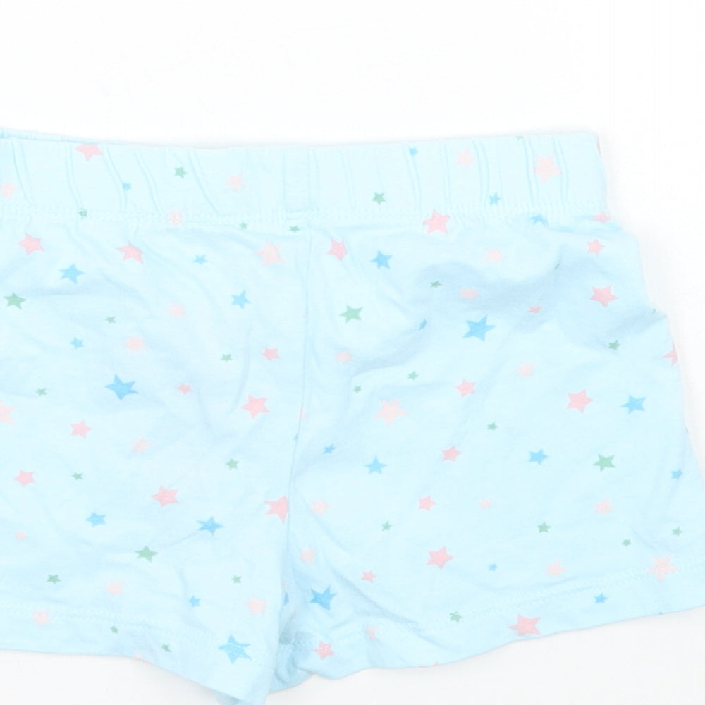 Marks and Spencer Girls Blue Geometric Cropped Trousers Size 12-18 Months