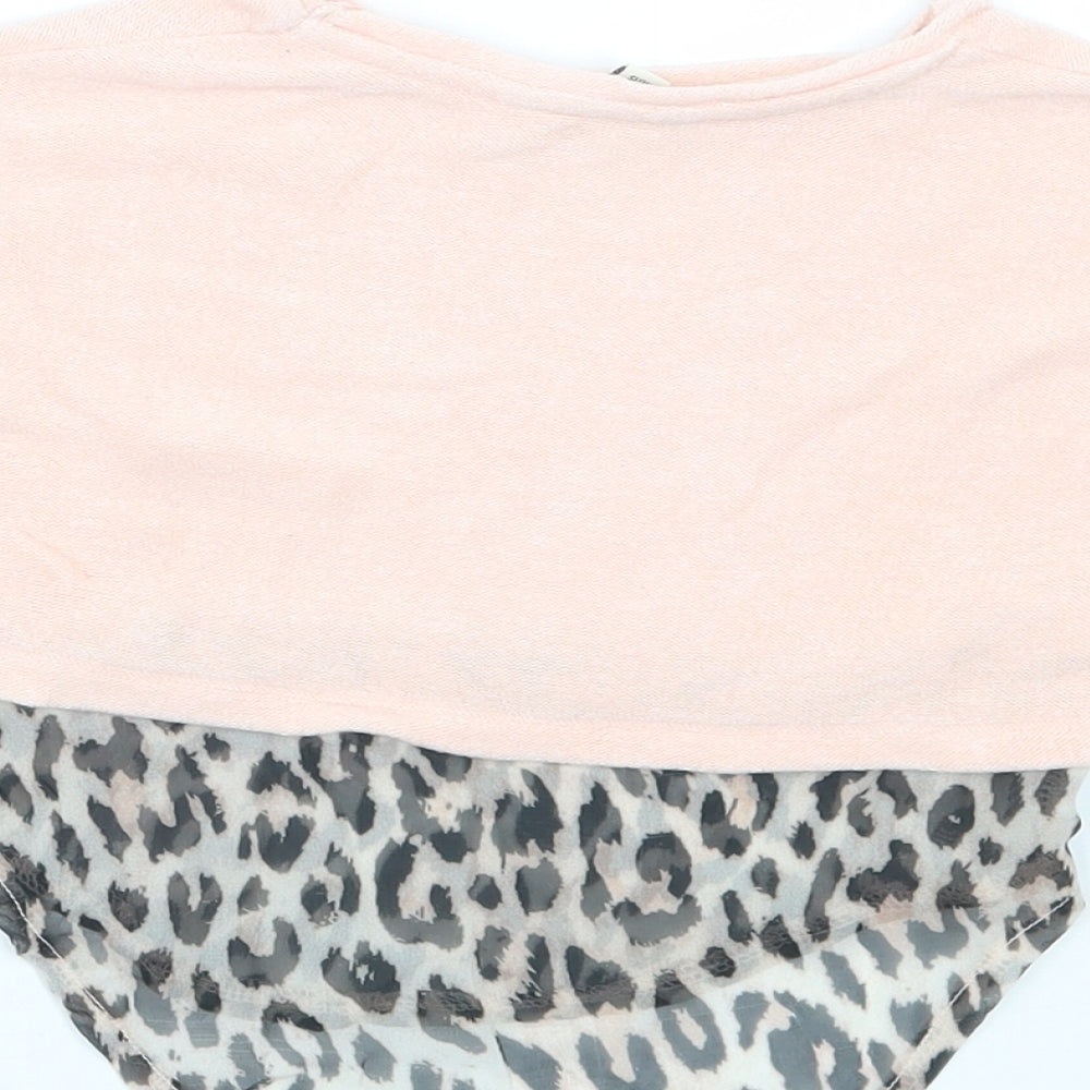 Mini Club Girls Pink Animal Print Basic T-Shirt Size 0-3 Months