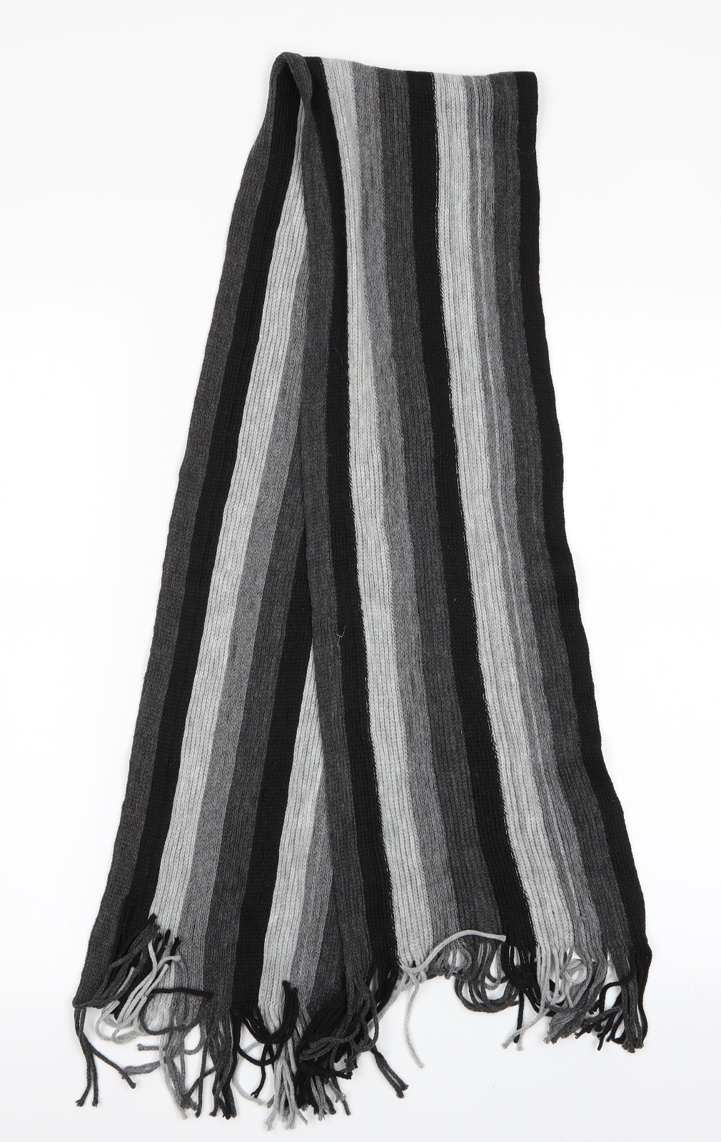 HLA Lon Mens Grey Striped Scarf One Size
