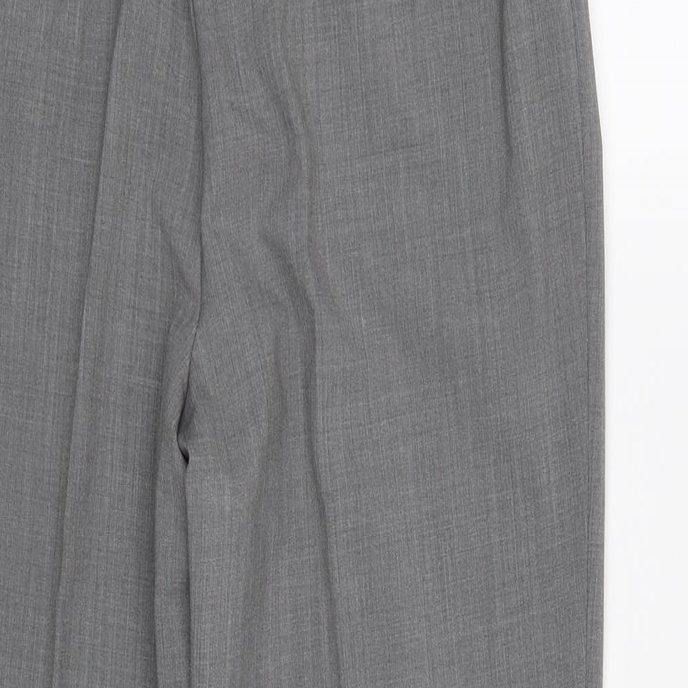 GARDEUR Womens Grey Trousers Size 10 L25 in - Elastic Waist Band