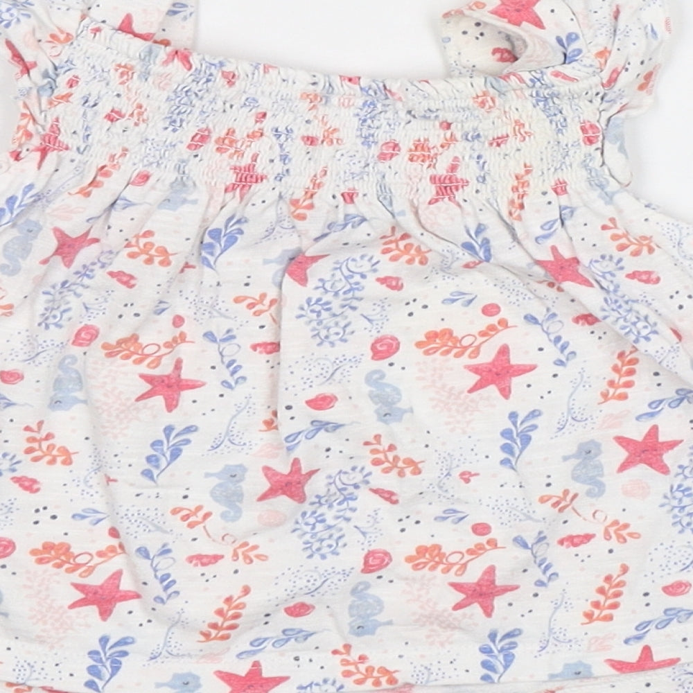 F&F Baby White Floral Tunic Blouse Size 3-6 Months