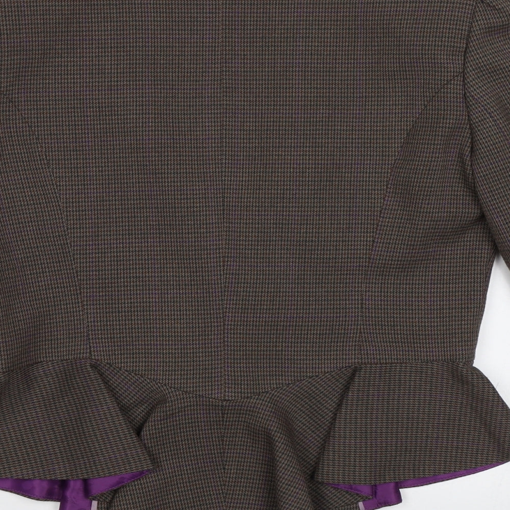 NEXT Womens Beige Check Jacket Blazer Size 10