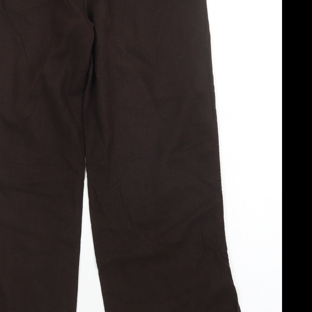 M&S Womens Brown Trousers Size 14 L27 in