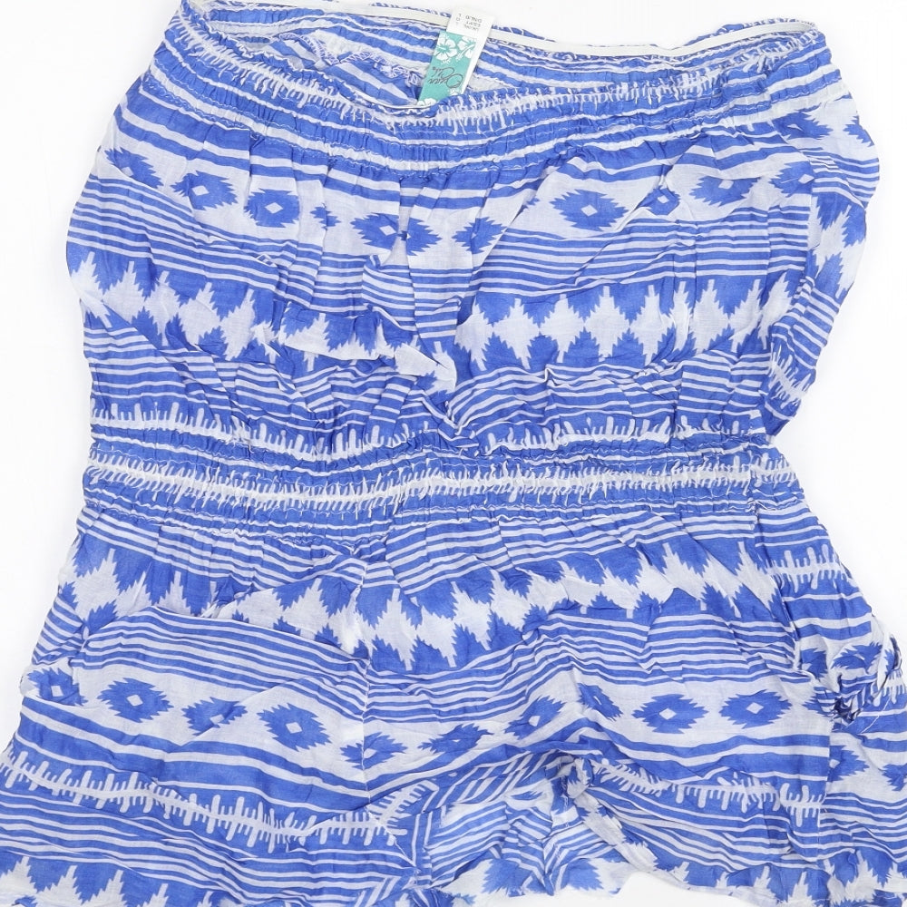 Ocean club Womens Blue A-Line Skirt Size L
