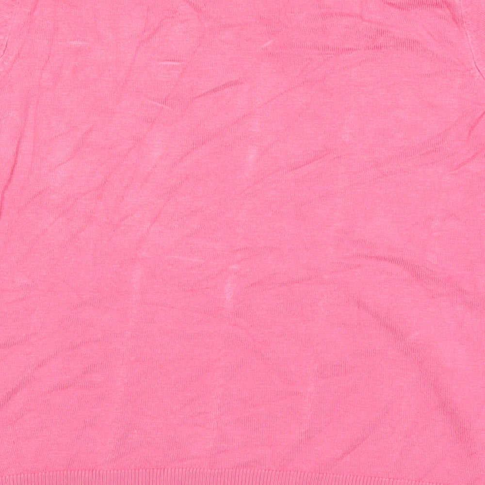 Marks Womens Pink Basic T-Shirt Size 8
